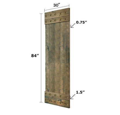 Mid-Century Style Finished Single Sliding Barn Door(Hardware Kit NOT Included)(Assembly Needed) (Custom Size Avalaible)