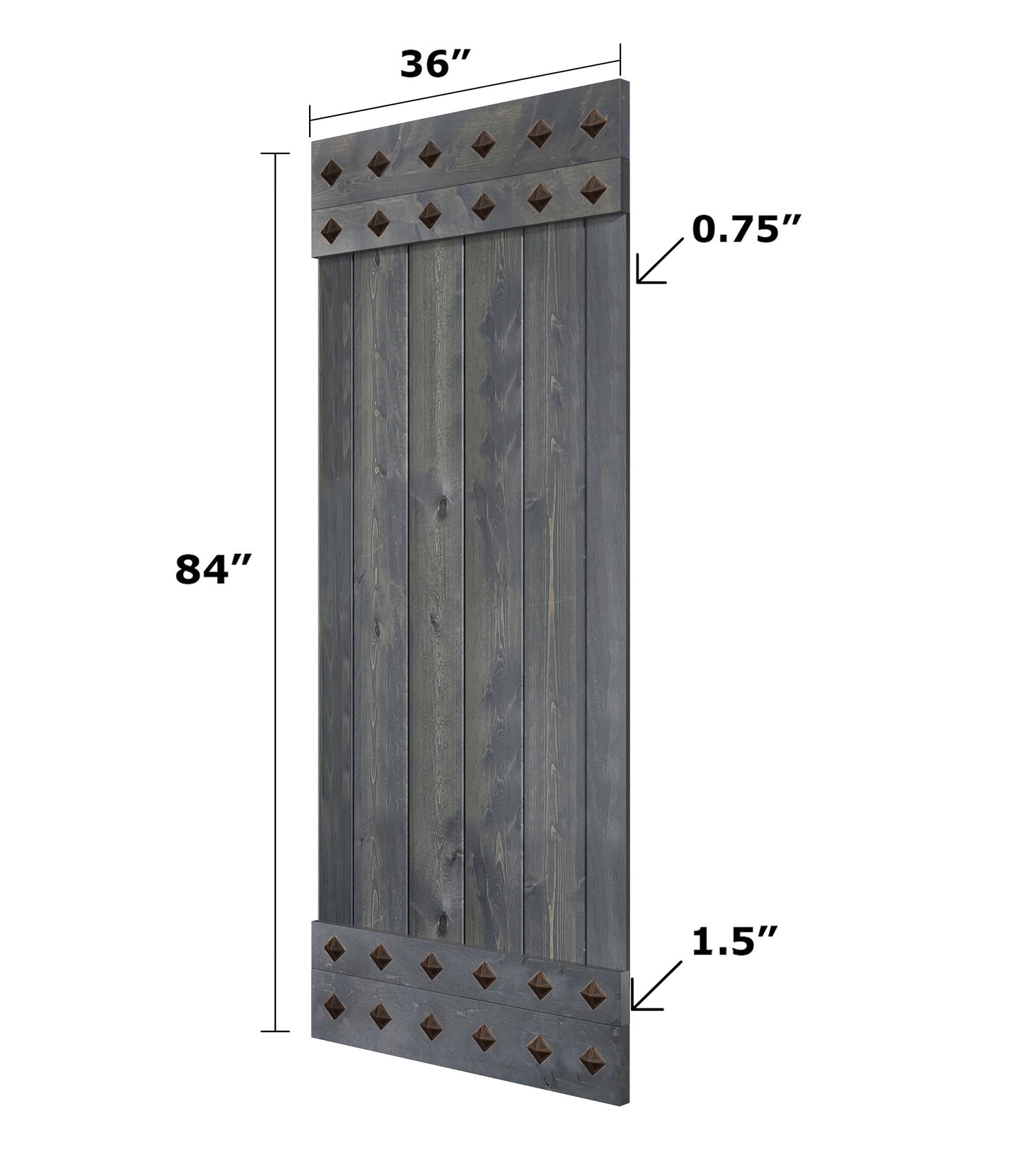 Mid-Century Style Finished Single Sliding Barn Door(Hardware Kit NOT Included)(Assembly Needed) (Custom Size Avalaible)