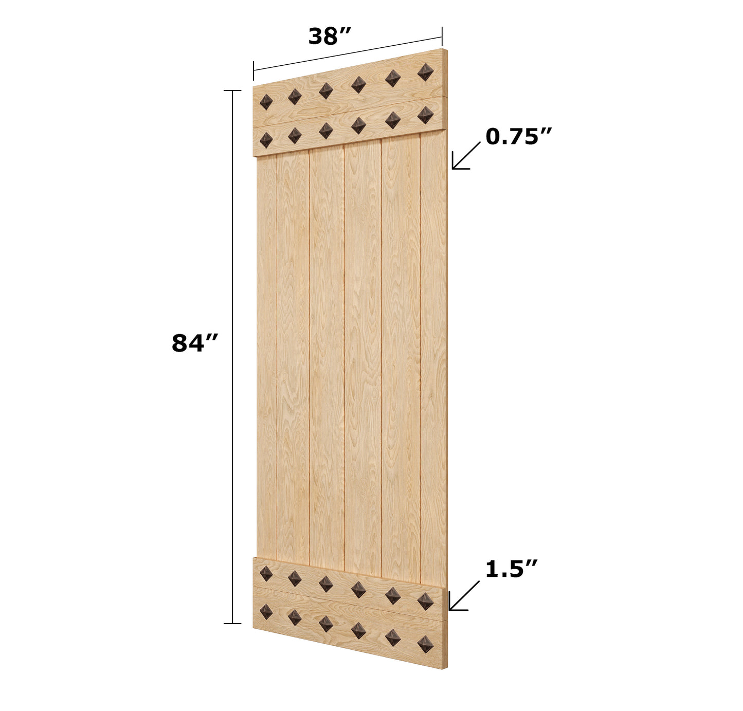 Mid-Century Style Finished Single Sliding Barn Door(Hardware Kit NOT Included)(Assembly Needed) (Custom Size Avalaible)