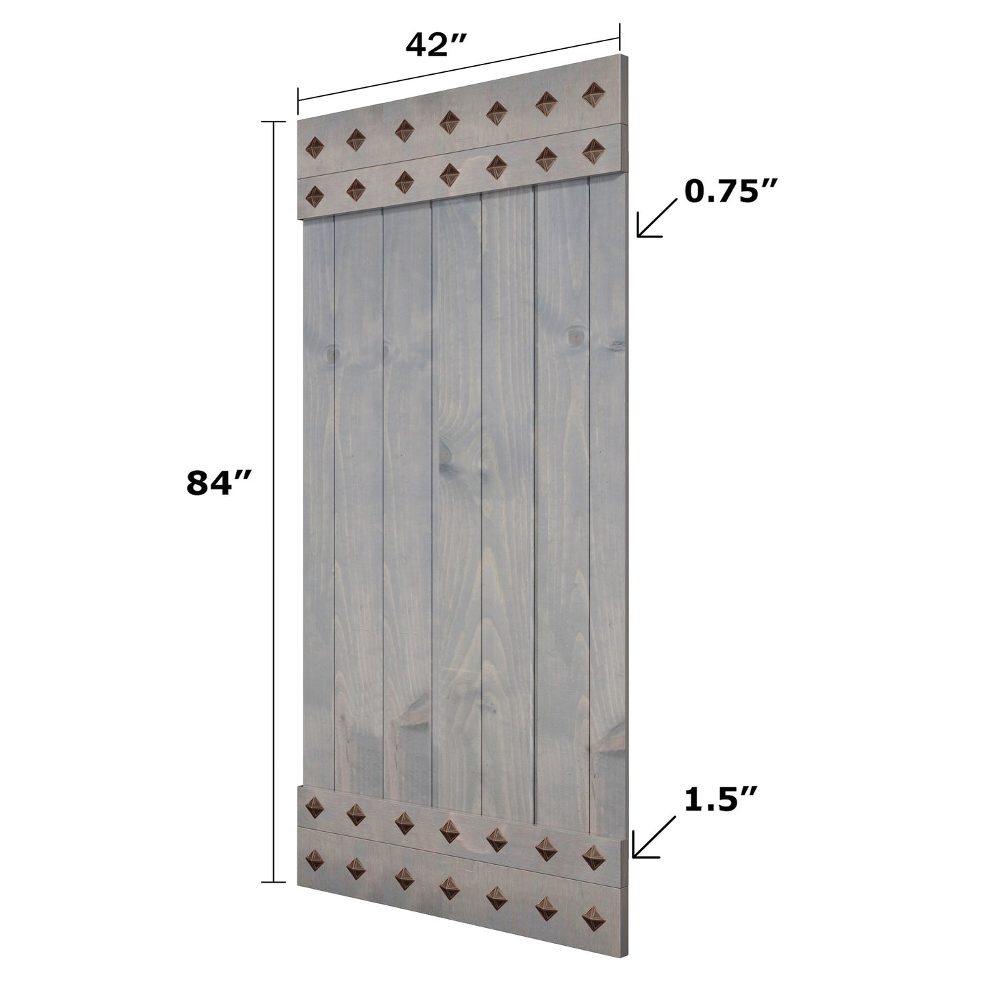 Mid-Century Style Finished Single Sliding Barn Door(Hardware Kit NOT Included)(Assembly Needed) (Custom Size Avalaible)