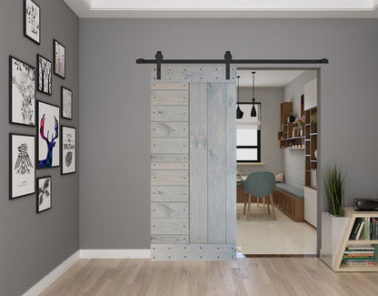 L Style Finished Single Sliding Barn Door(Hardware Kit NOT Included)(Assembly Needed)(Custom Size Available)