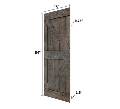 K Style Finished Double Single Sliding Barn Door With Hardware Kit(Assembly Needed)(Custom Size Available)