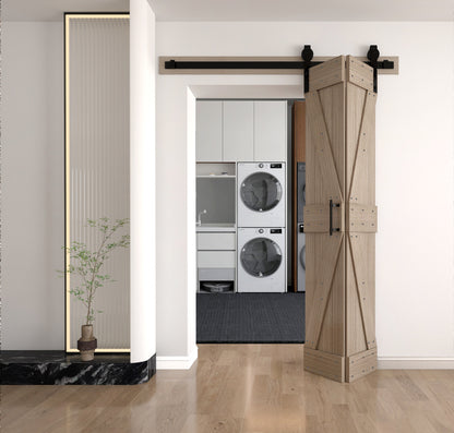K Style Solid Core Interior Sliding Bifold Door with Hardware Track-Easy Assembly Required