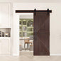 K Style Solid Core Interior Sliding Barn Door Coffee  Finished with Hardware Track -Easy Assembly Required