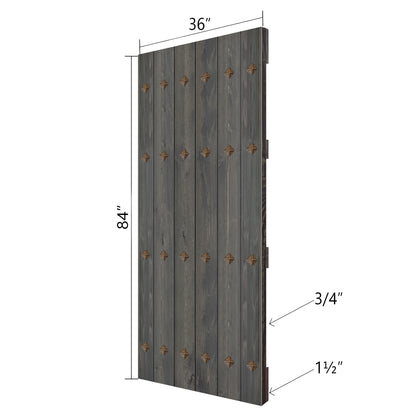 New Mid-Century Style Finished Single Sliding Barn Door With Hardware Kit (Assembly Needed)(Custom Size Avalaible)