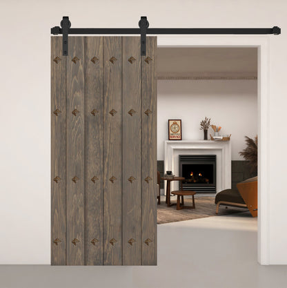 NEW Mid-Century Style Finished Single Sliding Barn Door(Hardware Kit NOT Included)(Assembly Needed) (Custom Size Avalaible)