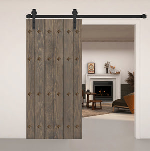 Open image in slideshow, NEW Mid-Century Style Finished Single Sliding Barn Door(Hardware Kit NOT Included)(Assembly Needed) (Custom Size Avalaible)
