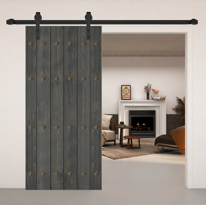 NEW Mid-Century Style Finished Single Sliding Barn Door(Hardware Kit NOT Included)(Assembly Needed) (Custom Size Avalaible)