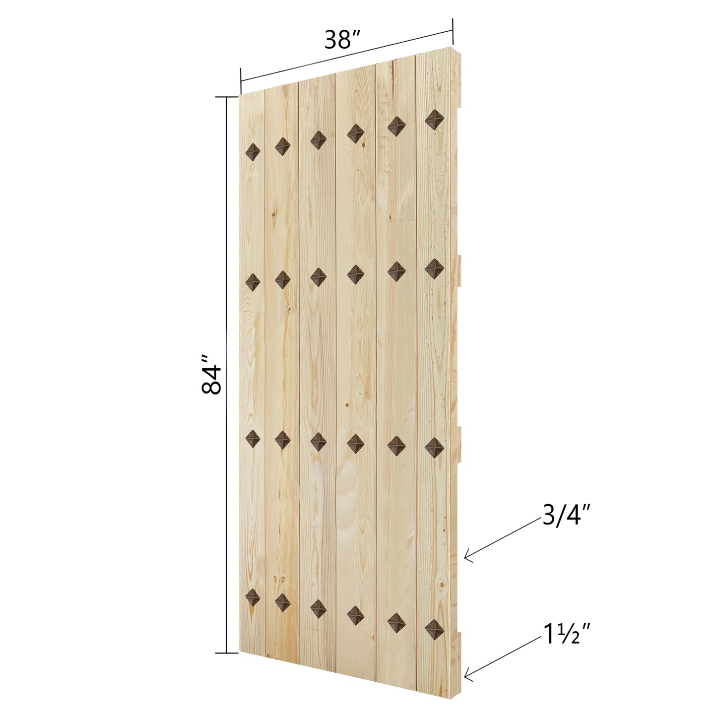 New Mid-Century Style Finished Single Sliding Barn Door With Hardware Kit (Assembly Needed)(Custom Size Avalaible)