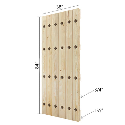 New Mid-Century Style Finished Single Sliding Barn Door With Hardware Kit (Assembly Needed)(Custom Size Avalaible)