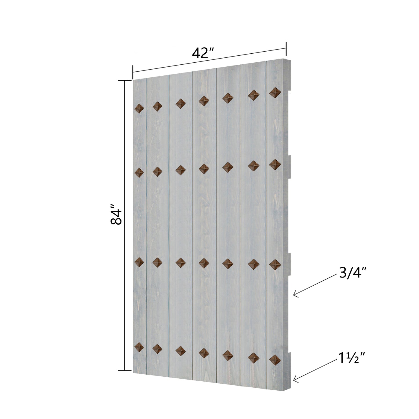 New Mid-Century Style Finished Single Sliding Barn Door With Hardware Kit (Assembly Needed)(Custom Size Avalaible)